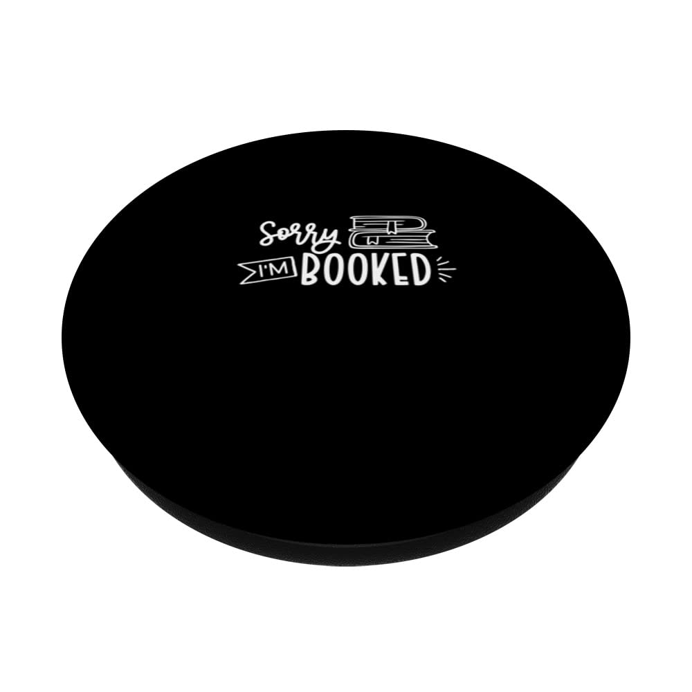 Sorry I'm Reserved For Book Reading PopSockets Swappable PopGrip, Black - Image 2