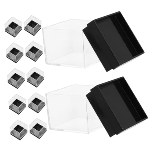 ERINGOGO 12pcs Plastic Mineral Specimen Boxes Raw Stone Sample Display Cases Compact Design for Collection Storage