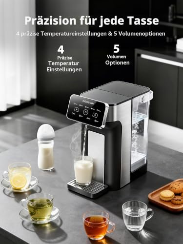 Foto von Aigostar Heißwasserspender Edelstahl 3L mit Temperaturwahl, 3s Aufheizung