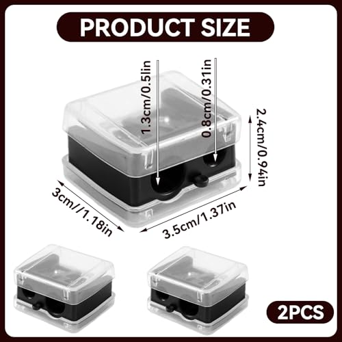2-Stück Spitzer, Makeup Sharpener Anspitzer, Anspitzer Kajalstift, Universal Anspitzers für Augenbrauenstift, Lippenkonturenstift Kosmetikspitzer, Eyeliners, Präzisionsklingen, Handlich für Unterwegs