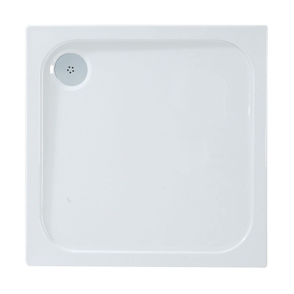 Go Bathrooms Anti Slip White Square Shower Tray 800 x 800mm Non-Slip Shower Enclosure Cubicle Low Profile Shower Tray