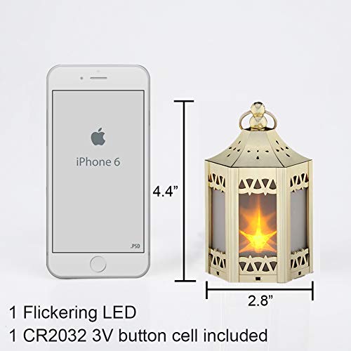 Mini Star Lantern With Flickering Led,Cr2032 Battery Included,Decorative Hanging Lantern,Christmas Decorative Lantern,Indoor Candle Lantern,Battery Lantern Indoor Use,Zkee(Set Of 6 Golden) #TOP1