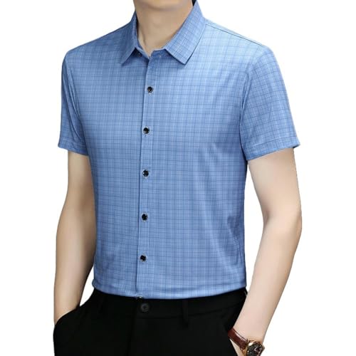 Chemise d'été homme anti-transpiration à manches courtes et col souple