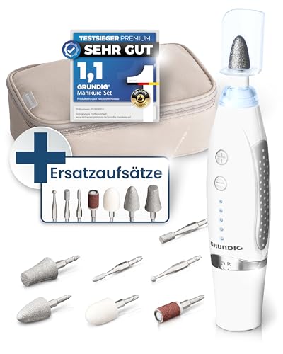 GRUNDIG Maniküre Set elektrisch - Schöne Nägel dank Power LED und 17tlg Saphir Zubehör Pediküre Fußpflege Set & Maniküre Set mit Zubehör elektrische Nagelfeile (Maniküre Set + Ersatzaufsätze) GRUNDIG Maniküre Set elektrisch - Schöne Nägel dank Power LED und 17tlg Saphir Zubehör Pediküre Fußpflege Set & Maniküre Set mit Zubehör elektrische Nagelfeile (Maniküre Set + Ersatzaufsätze)