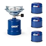 Hornillo de Camping Portátil con 3 Cartuchos de Ga...: Fuego potente y estable: Nuestro hornillo de camping ofrece una llama fuerte, estable y uniforme, ideal para preparar comidas completas, hervir agua o hacer café en cuestión de minutos. Diseñado para soportar el viento, garantiza un rendimiento óptim...