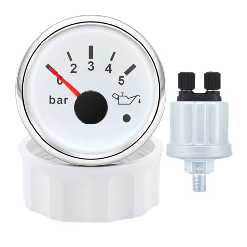 Presse à huile 52mm avec capteur 1/8NPT manomètre alarme LED rouge universel 0-5 Bar auto