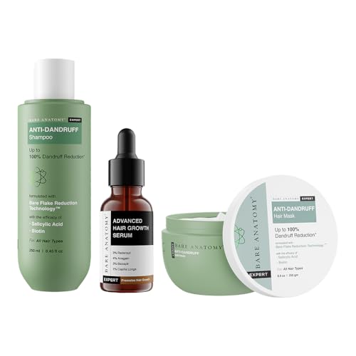 Image of Bare Anatomy Expert Anti-Dandruff Shampoo + Mask|Dandruff Reduction|Targets Oily Scalp & Sheds Dry Flakes|Advanced Hair Growth Serum|Hair Growth & Hair Fall Control Serum For Women & Men, 550 gm