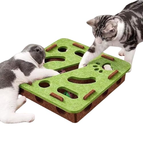 ANIS KEBBR Felt Cat Maze Toy Fun Hide Seek Hunting Puzzle for Indoor Kittens