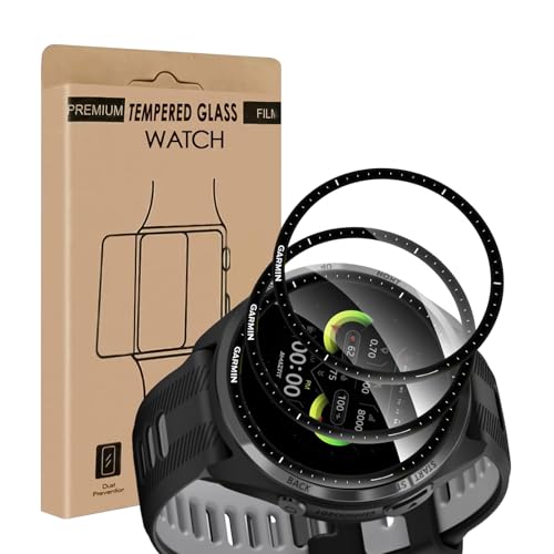 Cable Leader 2 Pack Verre Trempé pour Garmin Forerunner 965, Anti Rayures Vitre Protection, Sans Bulle, Couverture Complète 3D, Tactile Sensible, 0,15mm...