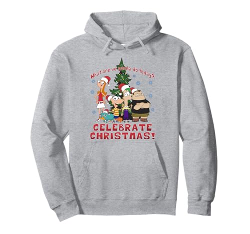 Sweat Phineas and Ferb contre le froid de Noël, le hoodie Disney ultra doux