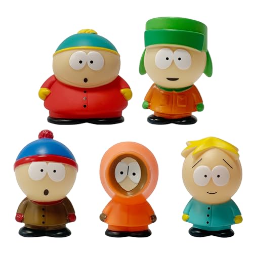 Stan Marsh, Kyle Broflovski, Trey Parker, Kenny Figure, 5pieces Q Version Standing Figurine Handmade Model Decoration for Anime Fans Gift (b)