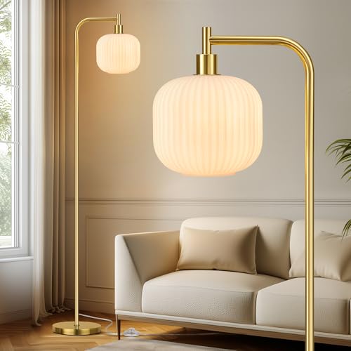 QiMH Glass Floor Lamp for Living Room, 67” Modern Standing