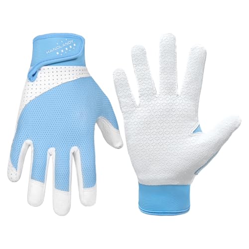 Image of HANDLANDY Baseball Batting Gloves for Adult Youth, Grip Breathable Softball Batting Gloves Fit Men Kids Boys Girls