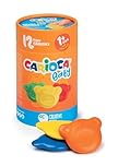 CARIOCA Pastelli Baby Teddy Crayons 1+, Tubo di 12 Pastelli Colorati a Forma di Orsetto, Pastelli Per Bambini dai 12 Mesi, 12 Pezzi