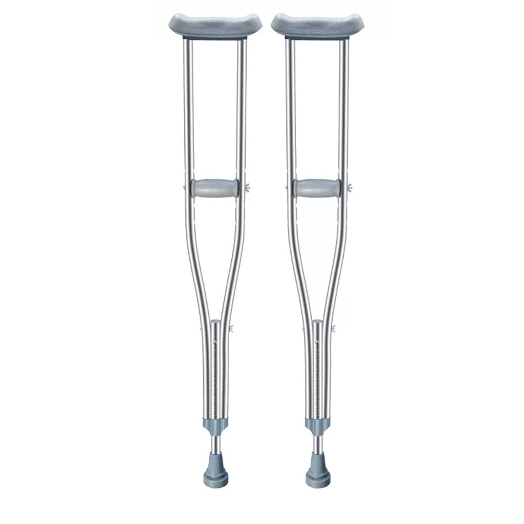 GCX- Muletas De Acero Inoxidable Axilas Bastón Antideslizante for Ancianos Firma (Color : Silver, Size : S)