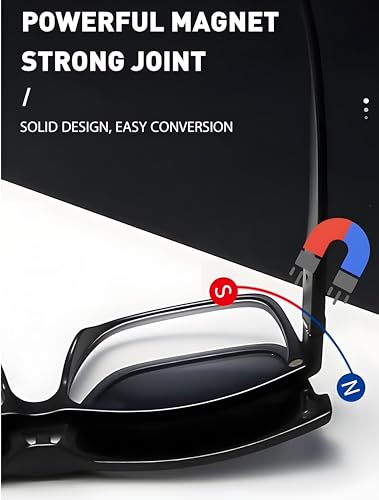 Image of 5 Different color Magnetic Clip-On Rectangular Eyeglasses for Men & Women | UV400 Protected Non-Polarized Sunglasses | Night Driving Yellow Lens | Medium Size | Pack of 5 Clip's.
