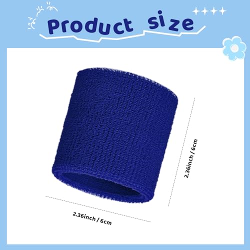 Image of Bememo 12 Pack Wristbands Sweatband for Women Men, Neon Colored Sport Wrist Bands, Tennis Football Basketball Sweatbands, Moisture Wicking Arm Bands for Working Out