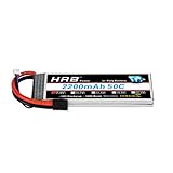 HRB 2S 7.4V 2200mAh LiPo Battery TR Plug 50C 100C Compatible with Traxxas 1:16 Slash, 1/16 E-Revo,...