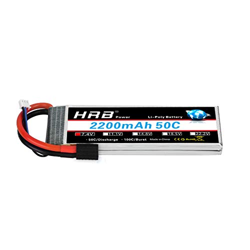 HRB 2S 7.4V 2200mAh LiPo Battery 50C 100C TRX Plug for Traxxas 1:16