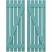 Ekena Millwork ARW102SB519X80PTH Americraft Five 2 Exterior Real Wood Spaced Board-n-Batten Shutters w/Z-Bar (Per Pair), 19 1/2"W x 80"H, Pure Turquoise
