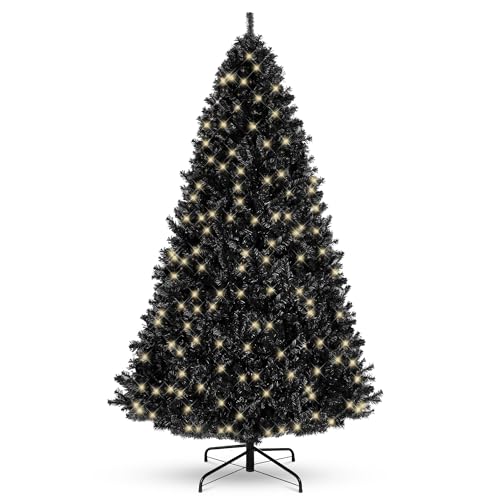 Best Choice Products 4.5ft Pre-Lit Black Christmas Tree, Full Artificial Holiday Decoration for Home, Office, Party Decoration w/ 362 Branch Tips, 175 Lights, Metal Hinges, Foldable Base - Black Best Choice Products 4.5ft Pre-Lit Black Christmas Tree, Full Artificial Holiday Decoration for Home, Office, Party Decoration w/ 362 Branch Tips, 175 Lights, Metal Hinges, Foldable Base - Black