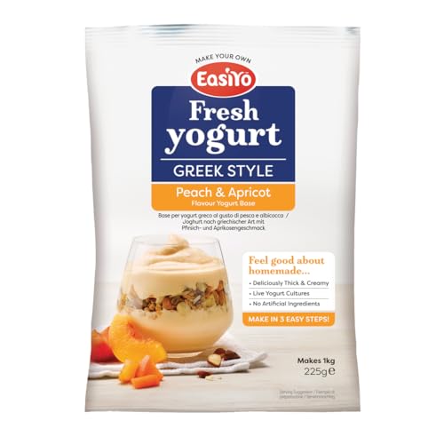 Easiyo Greek Style Peach & Apricot Flavoured Yogurt Mix Sachet 225g For Use With EasiYo Yogurt Makers