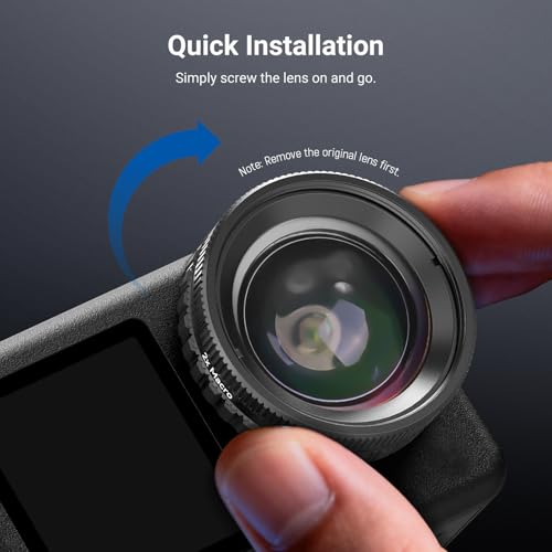 Image of NEEWER Macro Lens Compatible with DJI Osmo Action 6 Only, Action Camera Close Up Photography Accessories with 2X Magnification, 2 Elements 1 Group, 2-3cm Focus Range, LS010