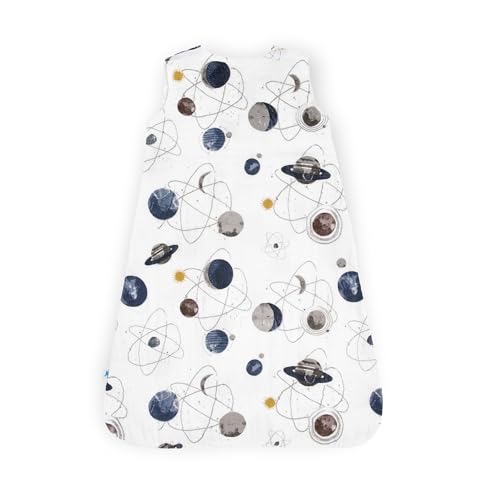 Image of Little Unicorn 0-6 Month Premium Muslin Sleep Sack 1.1 TOG | Soft & Breathable Muslin Cotton for safer sleep | 2 way zipper (Planetary)