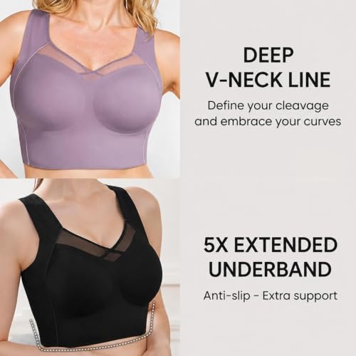 Posture Bra Pullover Full Coverage Bra Beige M - image 6