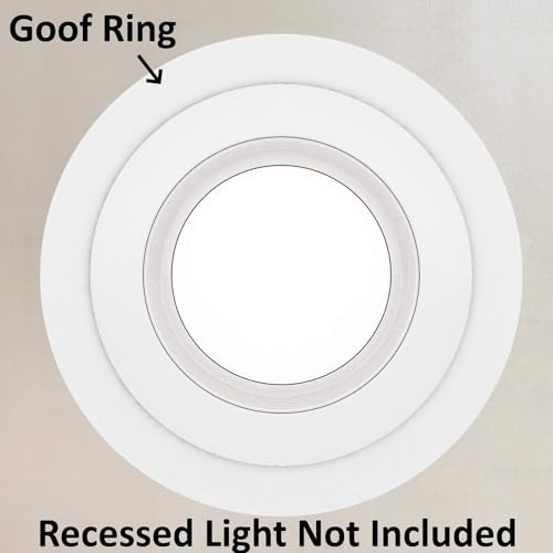5 Pack Gloss White Goof Trim Ring for 4" Inch Recessed Can Lighting Down Light, Outer Diameter 6.7 Inches, Inner Diameter 4.2 Inches by HARRRRD - Used condition - Image 4