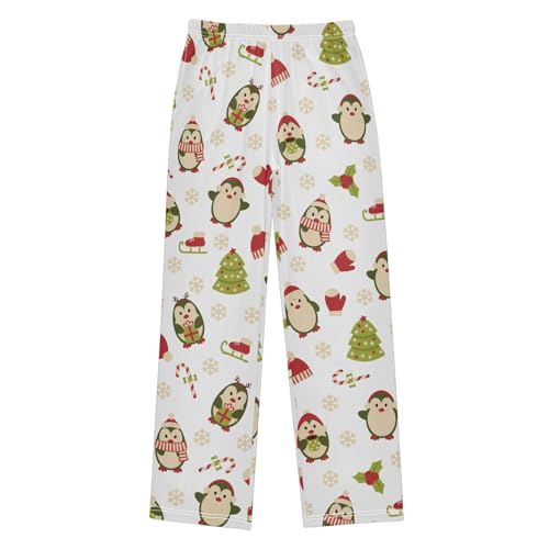 Boys' Pants Christmas Cute Penguins Tree Long Bottoms Jogger Pants Elastic Waist Trousers with Pockets S-XL