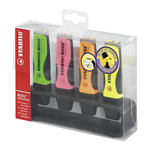 STABILO BOSS Executive Desk Set of 4 - Highlighter