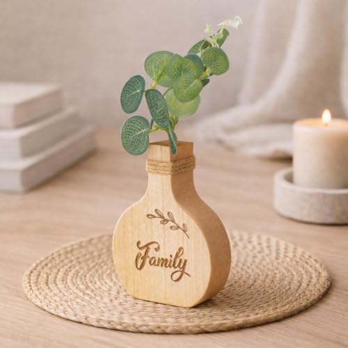 Image of CraftVatika Home Decoration Items for Living Room Wooden Decoratve Showpiece for Home Office Decor Artificial Faux Flower Holder Wall Shelf Corner Birthday Housewarming for Man Woman