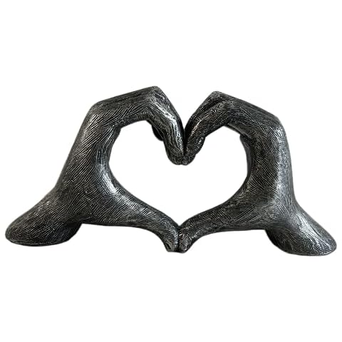 Hands Love Gesture Sculpture Antique-Silver Gold Bronze Colour Life-Size 26cm/10'' Expression of Appreciation & LoveValentine's Day I appreciate you I love you Wedding Present Cover