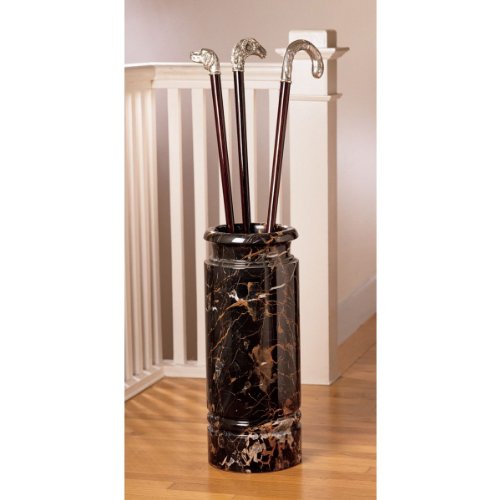 Design Toscano Authentic 44-Lb. Solid Ebony Marble Cane And Umbrella Vessel #TOP3