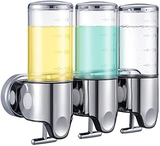 TsunNee 1500ML Triple Chamber Pumps Soap Dispenser, Wall-mounted Manual Hand Sanitizer Dispenser, Shampoo Shower Gel Dispenser Lotion Container for Toilet Bathroom Kitchen Hotel Office
