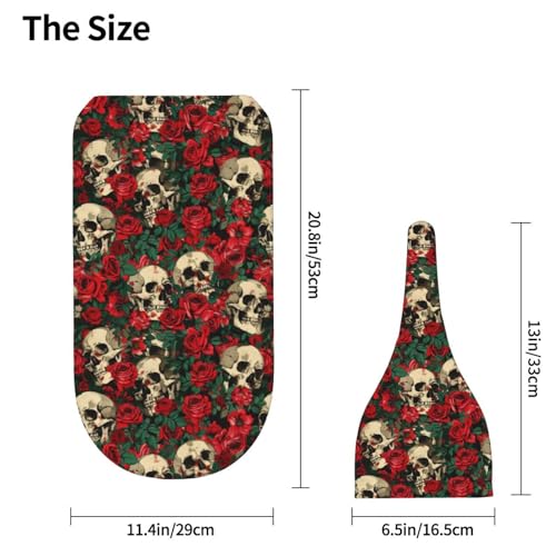 Image of Skull and Red Roses Newborn Swaddle Blankets Hat Sets Soft Baby Receiving Blanket Swaddle Sack for Baby Shower Infant Boy Girl Gift