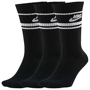 Nike Mixte Sportswear Essential Socks, Noir Blanc, M EU