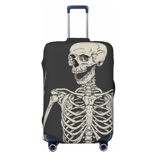Skull Rock Roll Skeleton Bone Print Luggage Suitcase Covers Elastic Washable Luggage Protector Luggage Covers For Suitcase