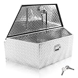 Fsehyue 39'x16.5'x12' Aluminum Trailer Tongue Tool Box Heavy Duty Storage Box Diamond PlateToolboxes with Lock and Keys Suitable for Trailer RV
