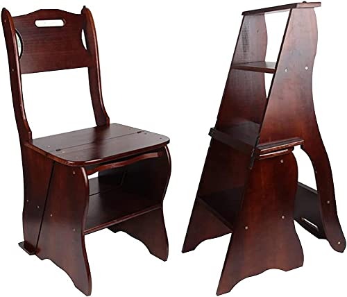 Tabouret d'escalade d'intérieur pliable 4 escabeaux double usage bois - 3