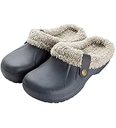 MUYOGRT Hausschuhe Damen Herren Winter Clogs Gefüttert Unisex Gartenclogs Warme Plüsch Pantoffeln...