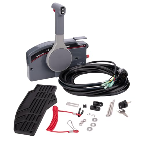 NEWMAIX Boat Outboard Control Box for Yamaha Marine Push Throttle Remote Control Box with 10Pin Cable Trim and Tilt Switch OEM 703-48205-16-00 Right Side 703 Remote Control Throttle Shift Box