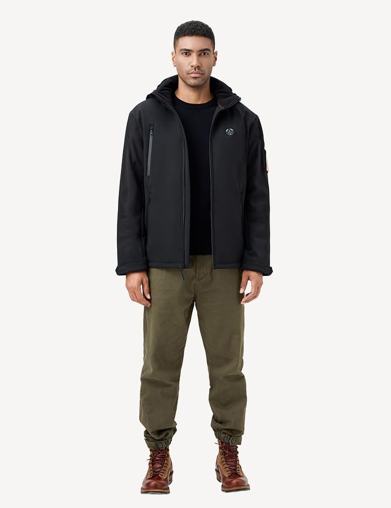 Men's Heated Jacket with Detachable Hood, Waterproof Winter Outdoor Coat Electric Insulated jackets with Battery Pack - Image 7