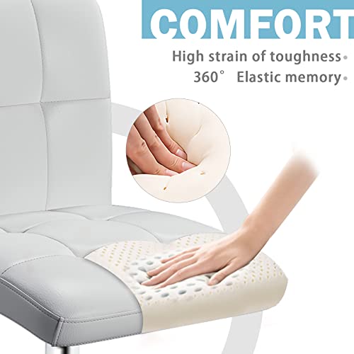 Outmaster 360° Office Desk Chair,Pu Adjustable Rolling Task Chair With Backrest For Barber,Office,Home, Computer,360° Swivel,Armless (White) #TOP3