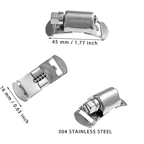 Hose Clamp, Hose Clamp Kit, 304 Stainless Steel 8.2 Ft Metal Strapping With Holes + 6 Fasteners, Adjustable Worm Gear Hose Clamp, Fuel Pipe Clamps For Pipelines And Mechanical Application #TOP5