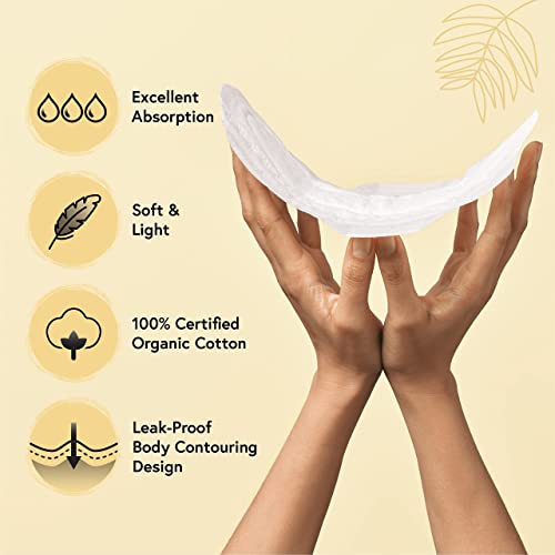 Sofy Organic Cotton Sanitary Pads For Women - Certified Organic Regular Sanitary Napkins, Super Absorbent, Chlorine Free, Chemical Free, Sap Free, Ultra Thin, Leak Protection (60 Count, Regular) #TOP1
