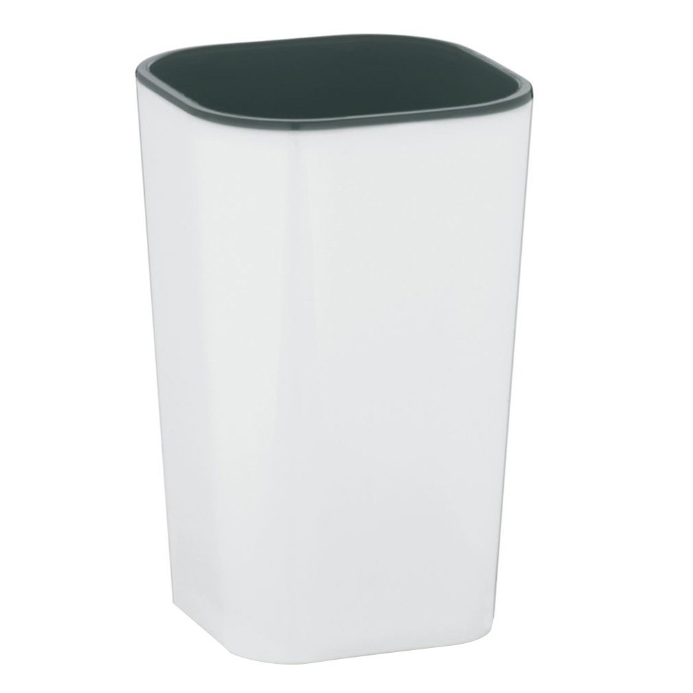 Kela Nuria Bicchiere In Plastica Per Bagno, Bianco/Grigio, 7,5x7,5x12 Cm