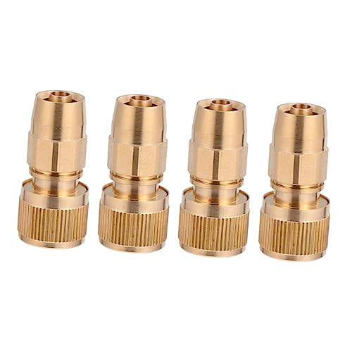 ibasenice 4piezas Acoplador Roscado De Latón Unidades Conector Rápido para Manguera De Jardín Adaptador Macho para Unir Tuberías De Agua Exteriores Conector De Manguera