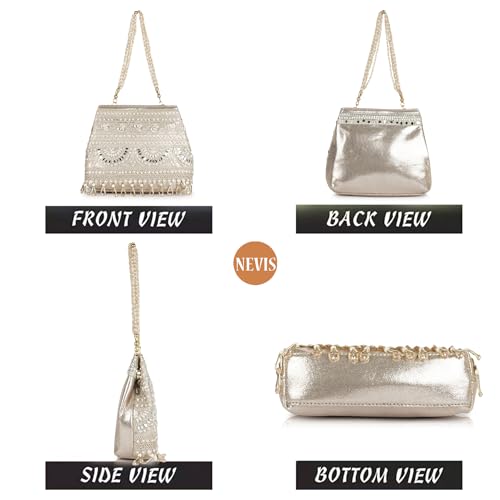 Image of Nevis Stylish Embroidery Unique Desing Traditional Wedding Party Handheld Portli Bag For Women